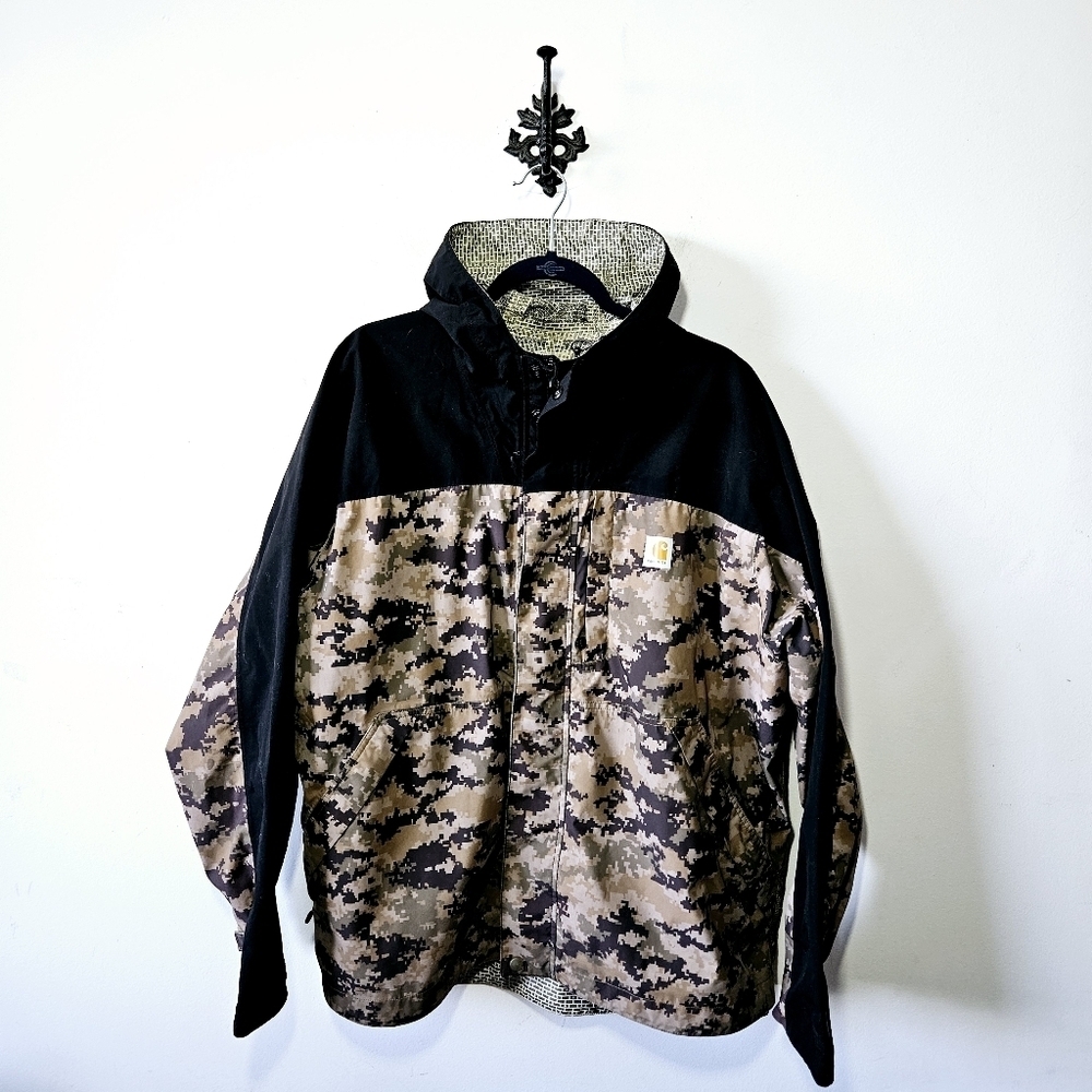 Carhartt Shorline Vapor Windbreaker Jacket Size XL Camo Full Zip